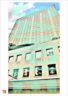 【漫画絵】【A4】【水道橋_ホテルGP_外観⑦】【カラー】【送料無料/即日発送】