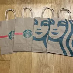 STARBUCKSショップ袋 中型 4枚セット