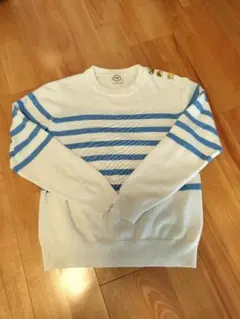 ag ボーダーセーター M ホワイト/ブルー