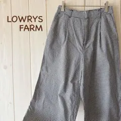 【美品】＊ローリーズファーム＊ ギンガムチェックパンツ 春夏 M 黒×オフ白