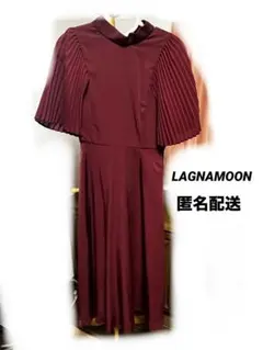 LAGNAMOON/パーティドレス/袖ありワンピース/ワインレッド/SIZE:S