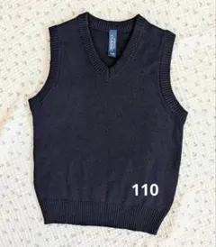 紺 Vネック スクールベスト ニットベスト 110cm