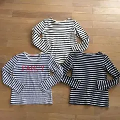 無印、ユニクロ、B.J.C ボーダー長袖カットソー 150３枚組