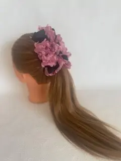 【秋冬おすすめ】もこもこリボンバンスクリップ　簡単アレンジ　特大　小顔効果