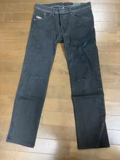 DIESELディーゼルブラック ダメージデニムパンツ