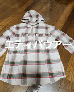 Eddie Bauer フード付きチェックシャツ M