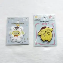 大人気 サンリオ ポムポムプリン ふわふわスノー （パイルワッペン ワッペン）