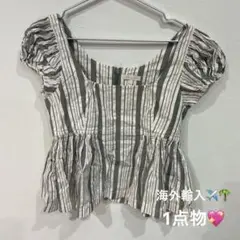海外古着❤︎REBECCA TAYLOR ストライプ トップス　1点物
