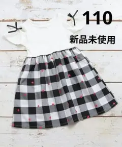 アプレレクール　110　オフショルドッキングワンピース　ハート柄　半袖