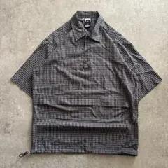 y2k USA製 X- LARGE プルオーバー ハーフジップ チェックシャツ