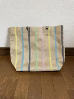 アンジュールアンサック　ストライプ　ハンドバッグ