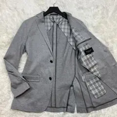 美品 バーバリーブラックレーベル テーラードジャケット ノバチェック グレー S