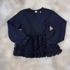 キッズ140サイズpetit main ネイビートップス