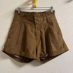 激安　ショートパンツ　ショーパン　ブラウン　茶　くすみ　レディース　秋　送料無料