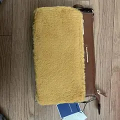 Samantha &chouetteイエロー フェイクファークラッチバッグ