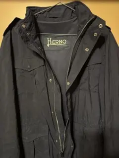 Herno ネイビー フード付きジャケット