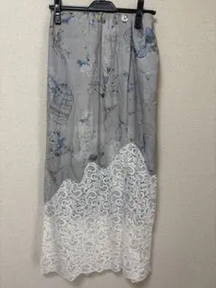 新品　今季　エイミーロウ　ヘムラインレーススカート ブルーのサムネイル