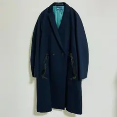 kolor 22AW ネイビー コーティングフランネル チェスターコート kolor 22AW ネイビー コーティングフランネル チェスターコート