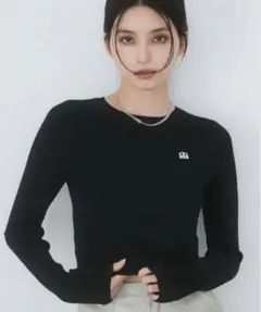 MURUA ムルーア ロゴプレートベーシックニット