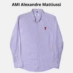 AMI PARIS 長袖シャツ ストライプ ピンク M アミパリのサムネイル