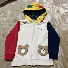 ミキハウス　ホットビスケッツ　くま耳パーカー　100