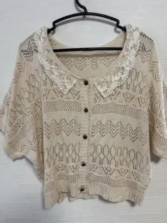 OLIVE des OLIVE レース襟付きカーディガン