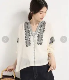 SLOBE IENA刺繍入りブラウス