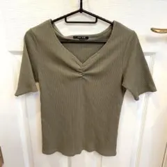 リブニット　半袖トップスのサムネイル