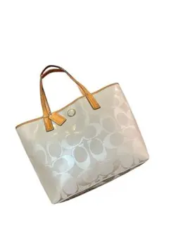 【訳あり】COACH 本革トートバッグ A4可 春色ピーチ F23621