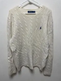 Polo Ralph Lauren ケーブルニットセーター L アイボリー