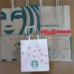 スターバックス　ショッパー　3枚セット　通常サイズ2枚 小サイズ(桜)1 枚