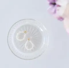 北欧暮らしの道具店別注】フラワーレースのゆれるピアス イヤリング