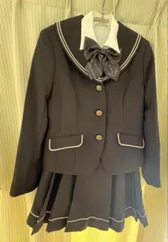 美品　キャサリンコテージセーラーカラーブラックセレモニーフォーマルスーツ　１６０