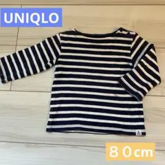 ユニクロ　長袖　80 男の子　女の子　カットソー　ロンT Tシャツ　ボーダー
