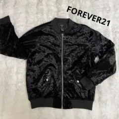 FOREVER21 ブラックベルベット ジャンパー　S