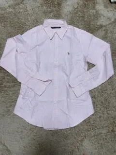 【定番美品】Ralph Lauren オックスフォードピンクストライプ長袖シャツ