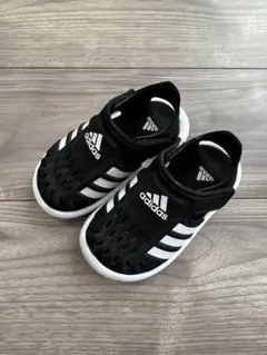 adidas ベビーサンダル ブラック/ホワイト　14.0