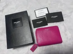 SAINT LAURENT 二つ折り財布 ピンク