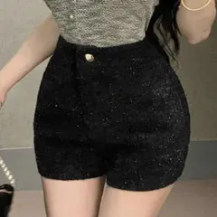 ハイウエストショートパンツ 黒
