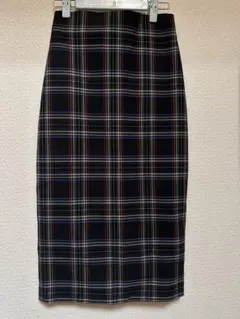 ZARA チェック　ブラック　タイトスカート