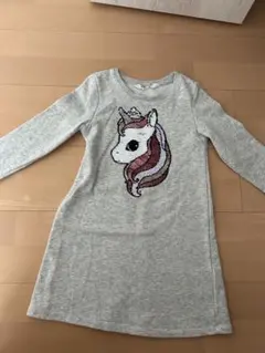 H&M ユニコーン柄 長袖ワンピース US 4-6