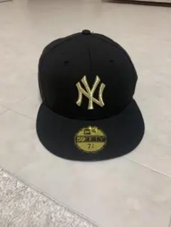 ニューエラ　キャップ　NY 黒　金　59FIFTY 58.7cm