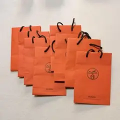 【美品】HERMES エルメス オレンジショップ袋 8枚セット21.5 x 15
