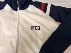 FILA ナイロンジャケット S ホワイト/ネイビー