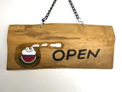 手作りの愛らしい ♥OＰEＮ CLOSED 木製 吊りプレート
