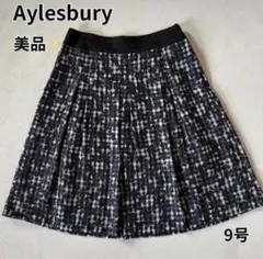 美品✨ アリスバーリー フレアスカート ギンガムチェック 花柄 黒 スカートのサムネイル