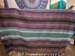 メキシコ　チマヨ柄フロアマット　マルチネイティブ　ラグ