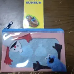 パペットスンスン　 ビニールポーチとグリッターミニステッカー