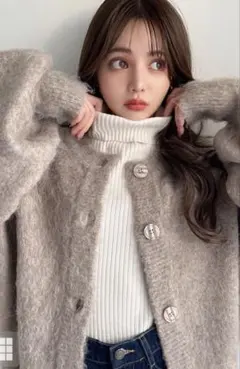 GRL 前後2Wayモヘヤタッチニットカーディガン［an1244］モカ