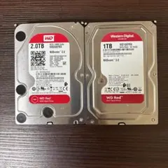 WD Red 2TB HDD WD20EFRX 二枚セット (メ19/20） - メルカリ